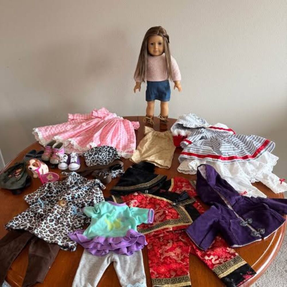 American Girl Doll with Clothing and Accessory Lot